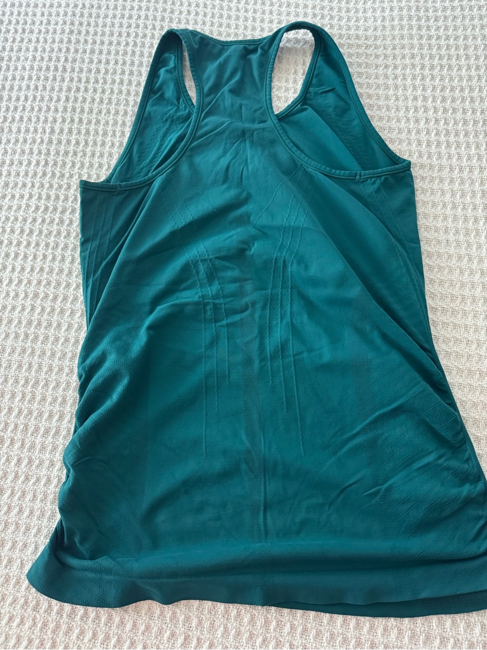 Athleta Oxygen Laser -Cut RunningDeep Teal Racerback Performance Tank
